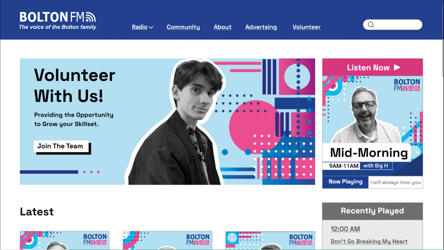 home screen - Bolton Fm